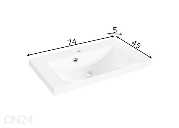 Шкаф под раковину + минеральная раковина 945 h57x74x45 cm