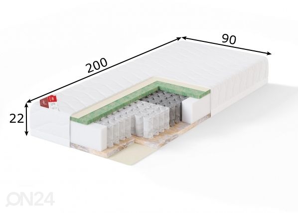 Sleepwell пружинный матрас RED POCKET NATURAL 90x200 cm