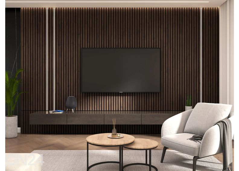 Акустическая стеновая панель из массива дерева 240x40 cm увеличить