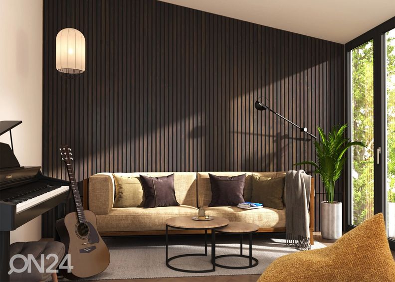 Акустическая стеновая панель из массива дерева 240x40 cm увеличить