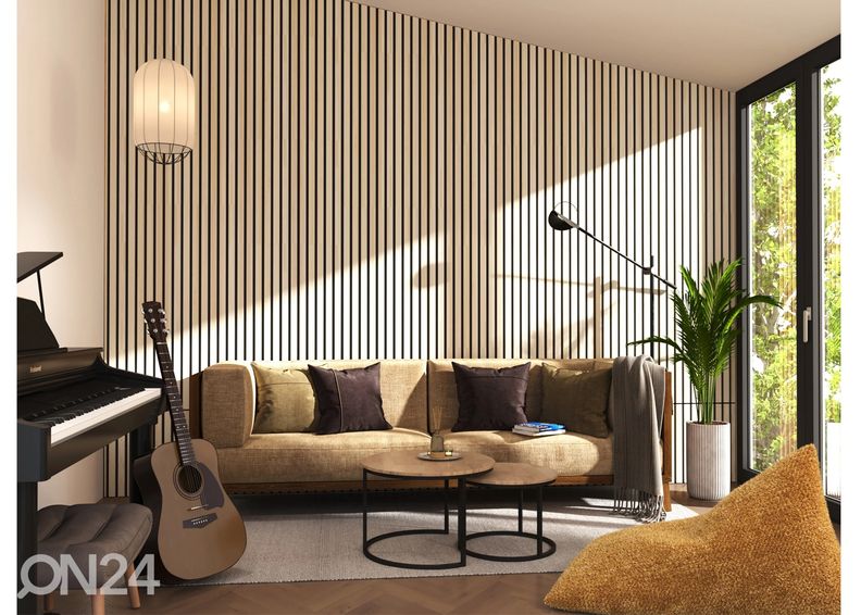 Акустическая стеновая панель из массива дерева 240x40 cm увеличить