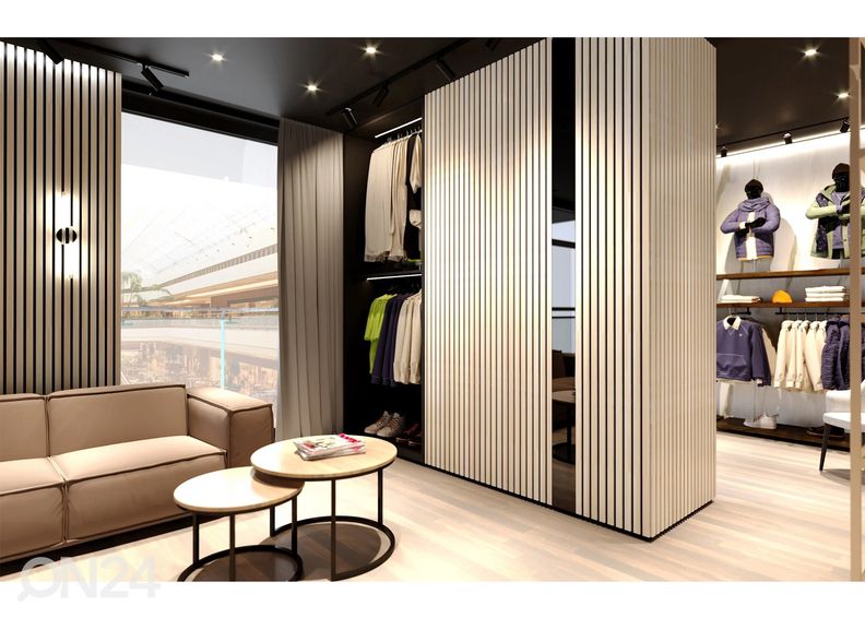 Акустическая стеновая панель из массива дерева 240x40 cm увеличить