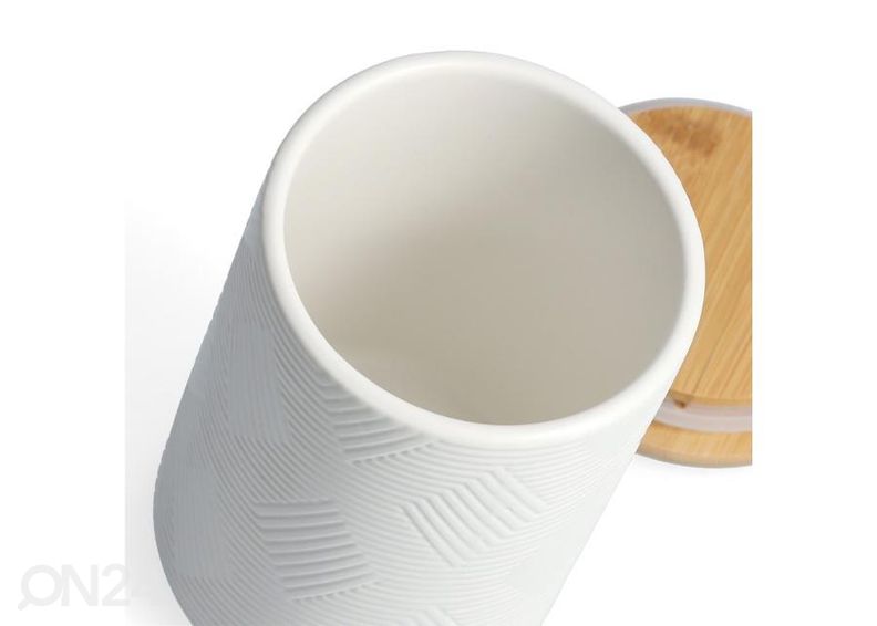 Банка для хранения с бамбуковой крышкой, 730 мл, белый увеличить