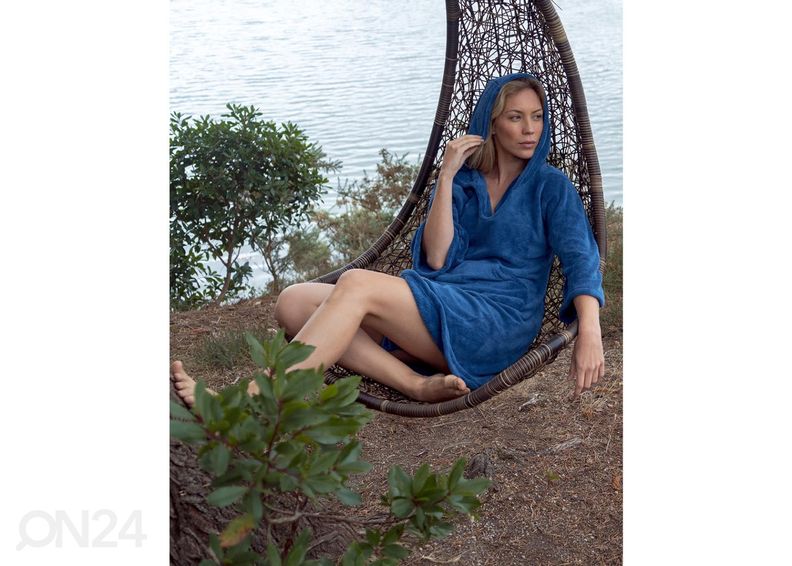 Банный халат-пончо, синее увеличить