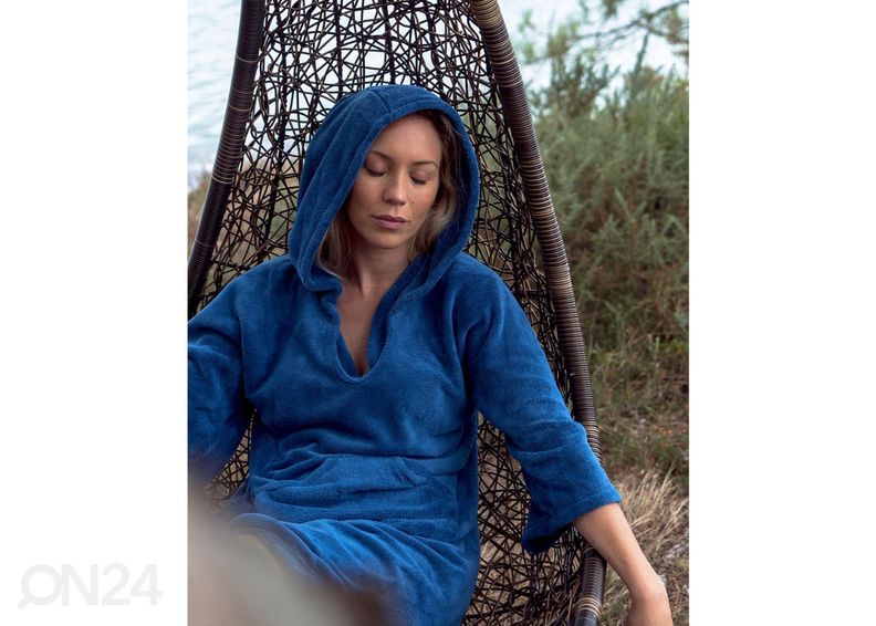 Банный халат-пончо, синее увеличить