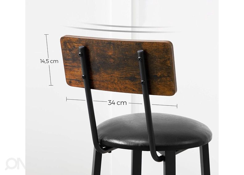 Барные стулья 2 шт, коричневый/чёрный увеличить