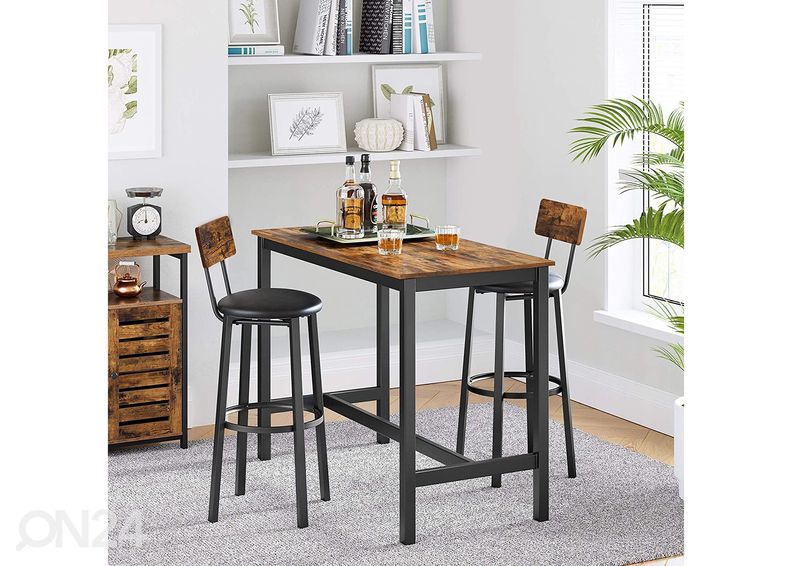 Барные стулья 2 шт, коричневый/чёрный увеличить