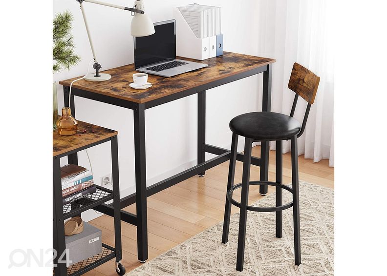 Барные стулья 2 шт, коричневый/чёрный увеличить