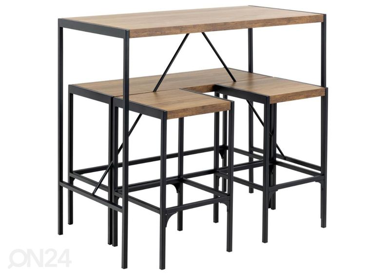 Барный стол Ribe 105х120 см + 2 барных стула + скамей увеличить