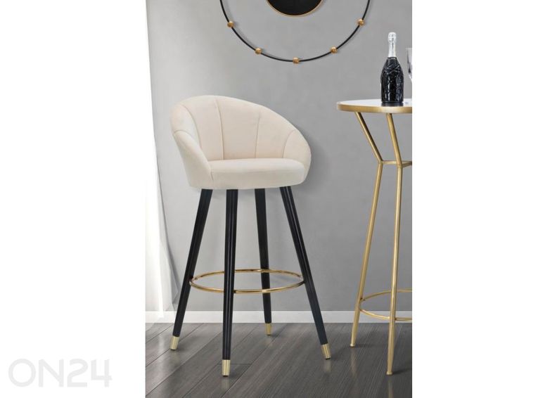 Барный стул Glam, кремовый/золотистый/чёрный увеличить