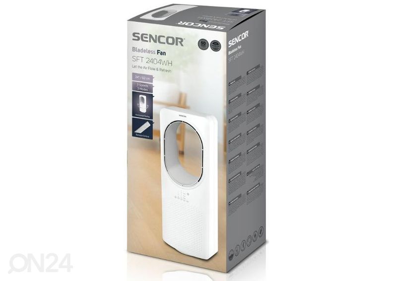 Безлопастной вентилятор Sencor SFT2404WH, белый увеличить