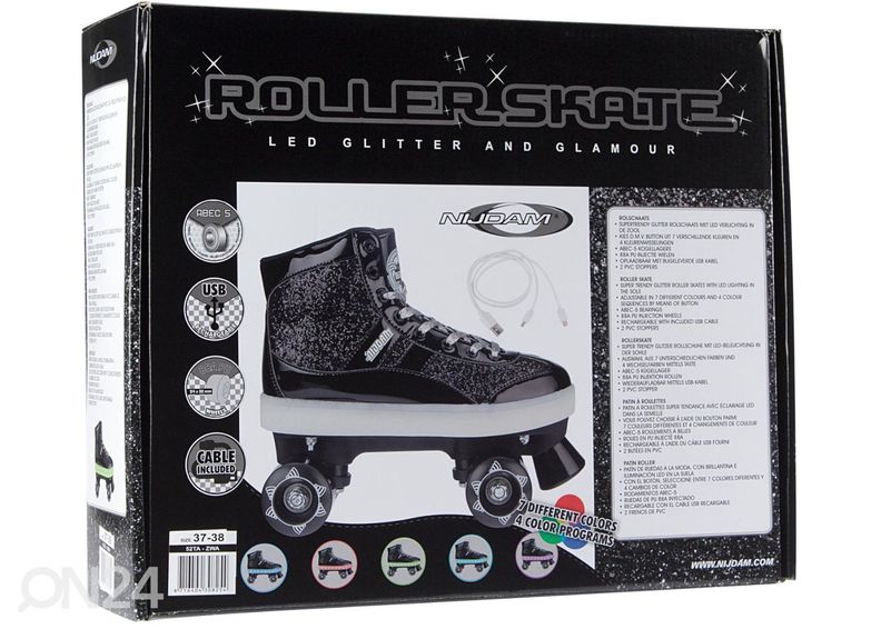 Блестящие роликовые коньки quad Nijdam для детей увеличить