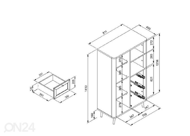 Буфетный шкаф Kuta, сонома дуб увеличить