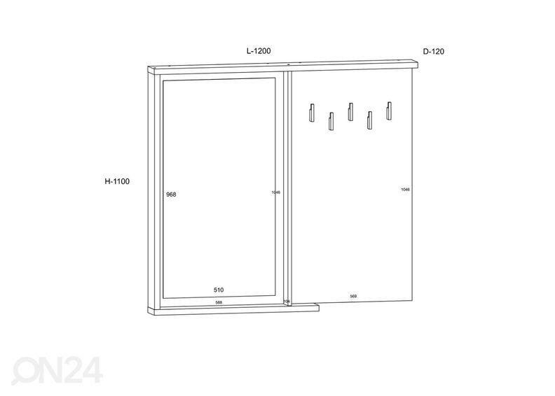 Вешалка в прихожую увеличить