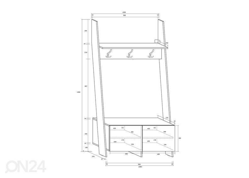 Вешалка в прихожую Mallow 100 cm увеличить