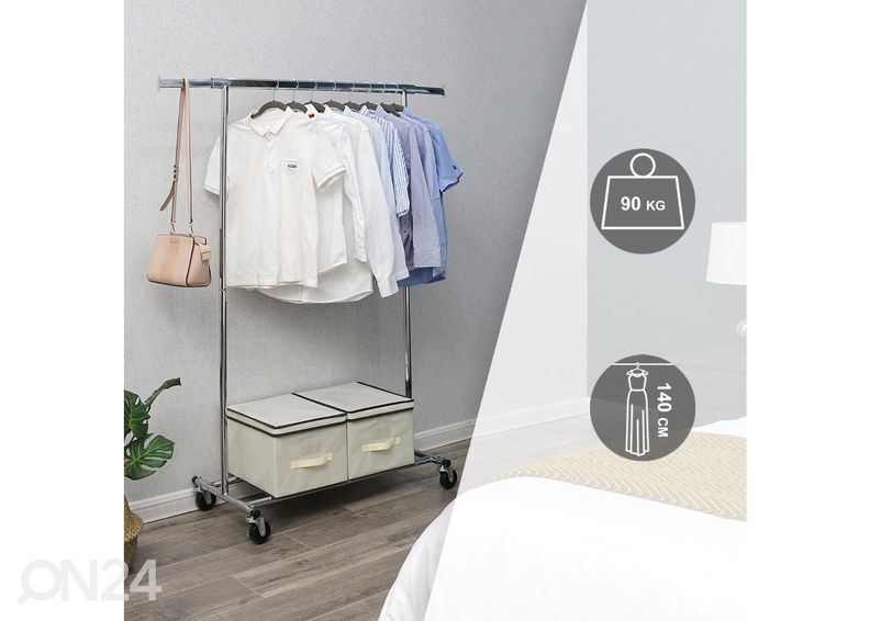 Вешалка для одежды на колесах увеличить