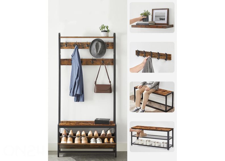 Вешалка с галошницей увеличить