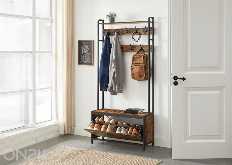 Вешалка с галошницей увеличить