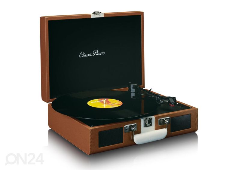 Виниловый проигрыватель в футляре Lenco, бело-коричневый увеличить