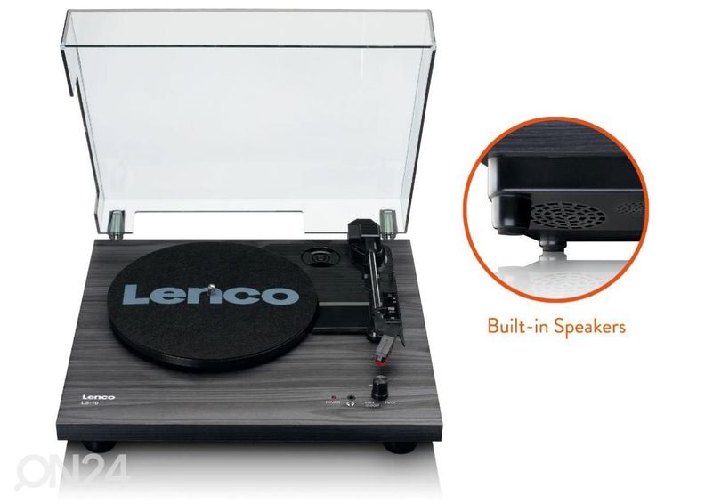 Виниловый проигрыватель с 2 динамиками Lenco LS10BK, черный увеличить