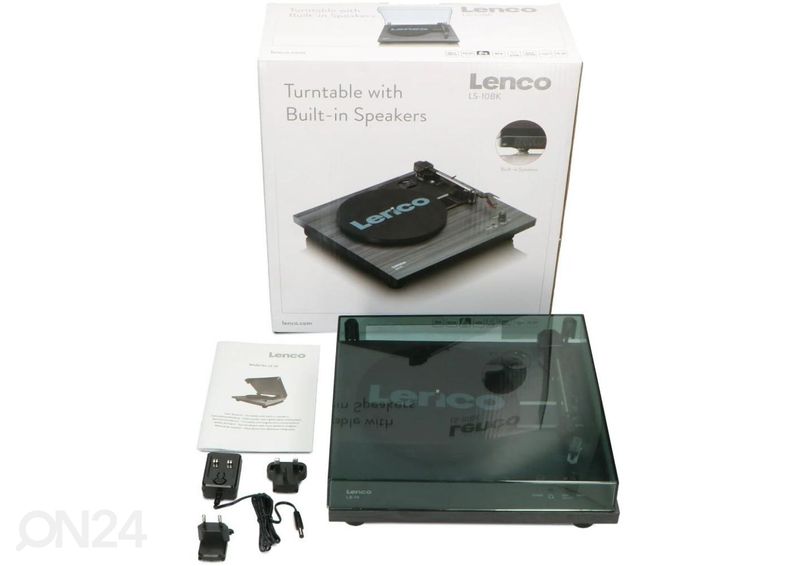 Виниловый проигрыватель с 2 динамиками Lenco LS10BK, черный увеличить