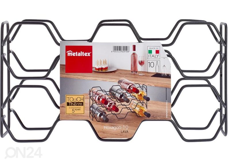Винная полка на 10 бутылок Hexagon, 43x12x11 см, черная увеличить