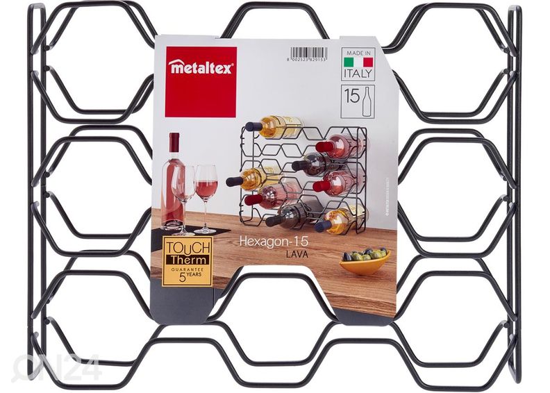 Винная полка на 15 бутылок Hexagon, 43x12x34 см, черная увеличить