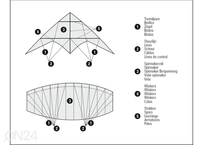 Воздушный змей Parachute Kite Gilavar 140 Dragon Fly увеличить
