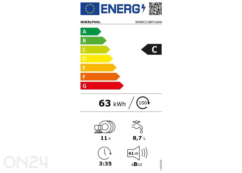 Встраиваемая посудомоечная машина Whirlpool WH6IC11BS7LSA0 увеличить