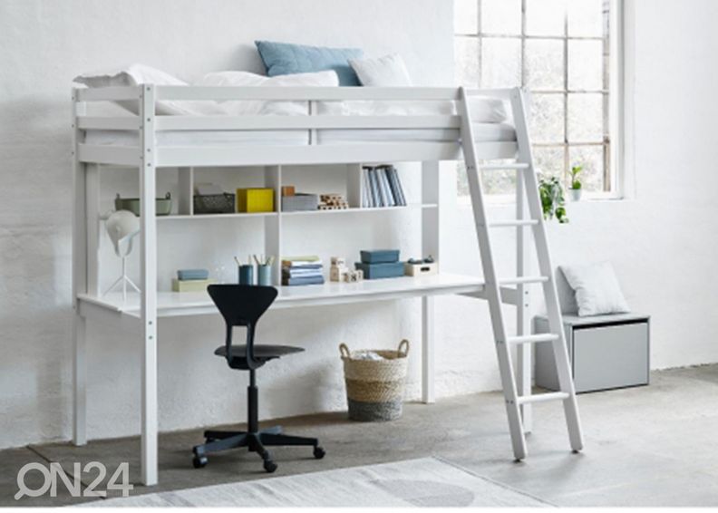 Высокая детская кровать THUKA Actim с письменным столом, белая увеличить