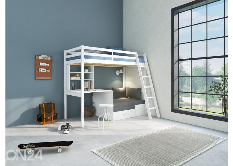 Высокая детская кровать THUKA Actim с раскладным модулем, белая увеличить