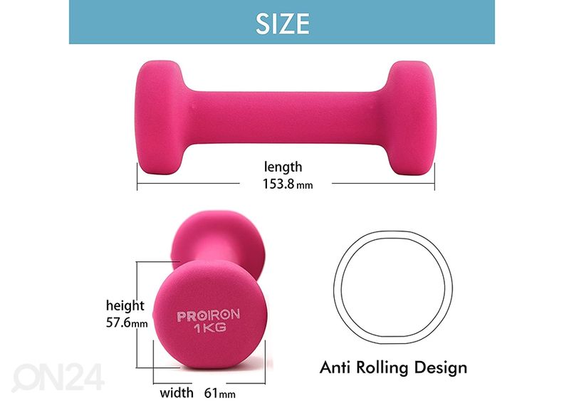 Гантели ProIron Neopreen 1 кг, 2 шт увеличить