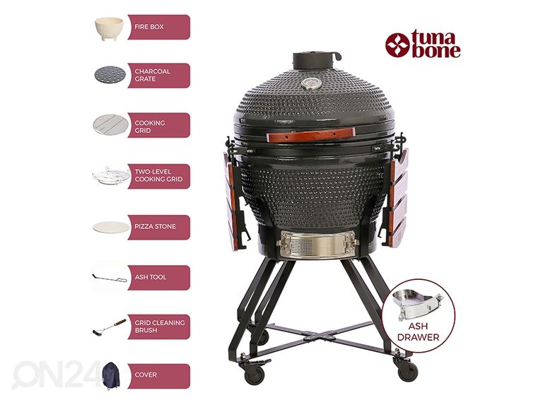 Гриль TunaBone Kamado Pro TBG22GRAY-02, 22", темно-серый увеличить