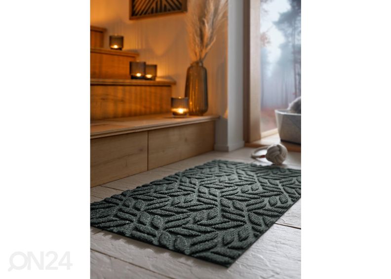 Дверной коврик Dune Leaves midnight green 45x75 см увеличить