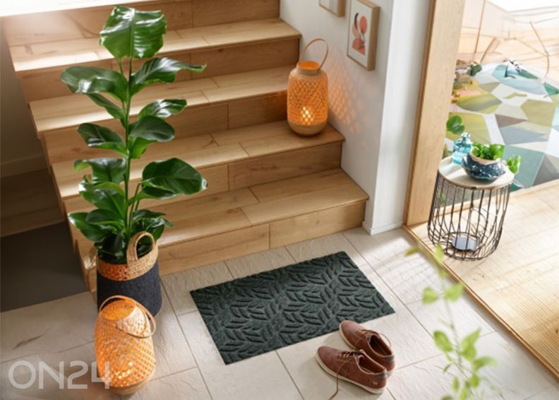 Дверной коврик Dune Leaves midnight green 45x75 см увеличить