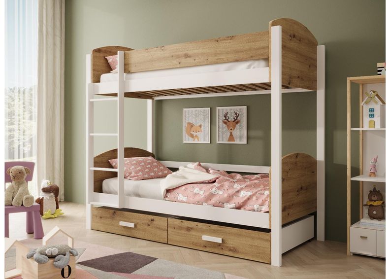 Двухъярусная кровать с матрасами Jori 80x180 см увеличить