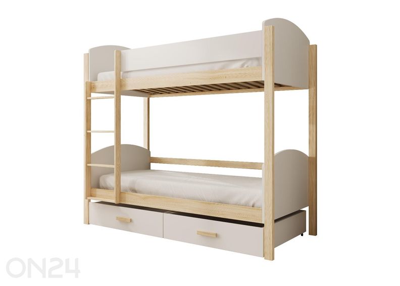 Двухъярусная кровать с матрасами Jori 90x200 см увеличить