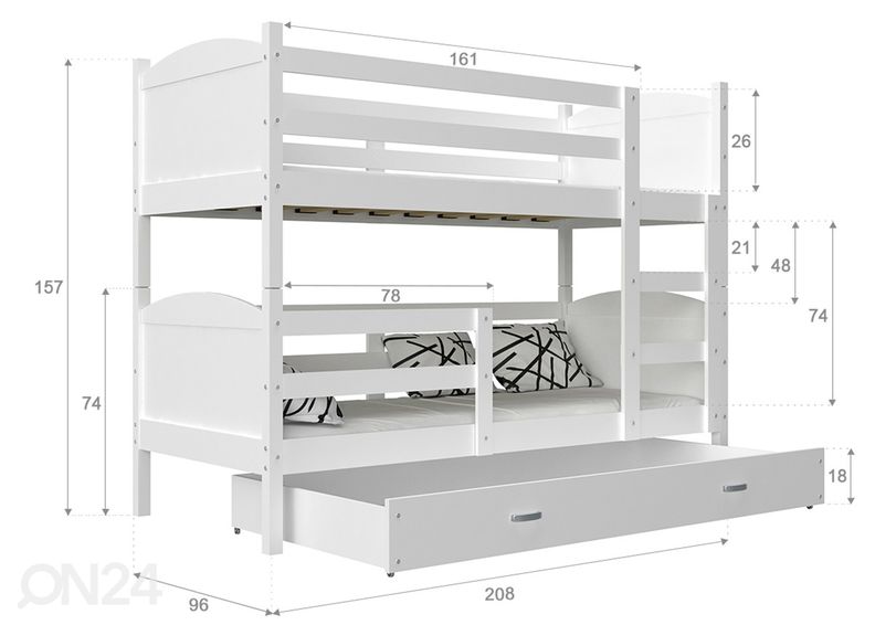 Двухъярусная кровать 90x200 cm увеличить