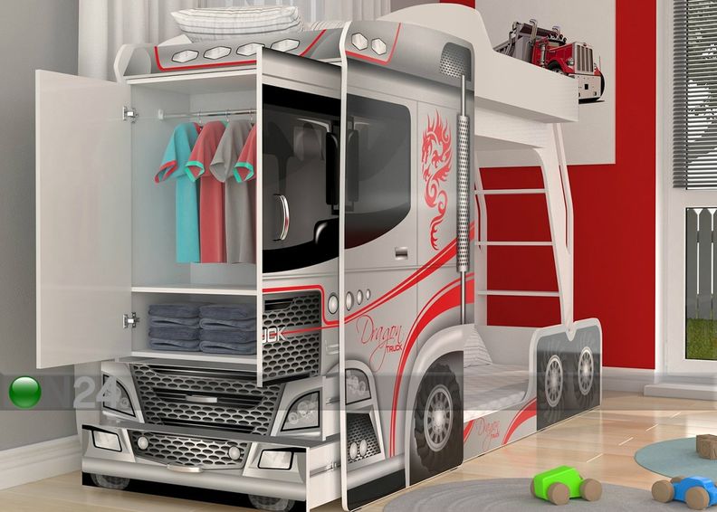 Двухъярусная кровать Mega Truck 80x190 cm увеличить