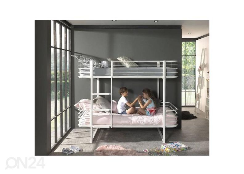 Двухъярусная кровать Oscar 90x200 cm, белый увеличить