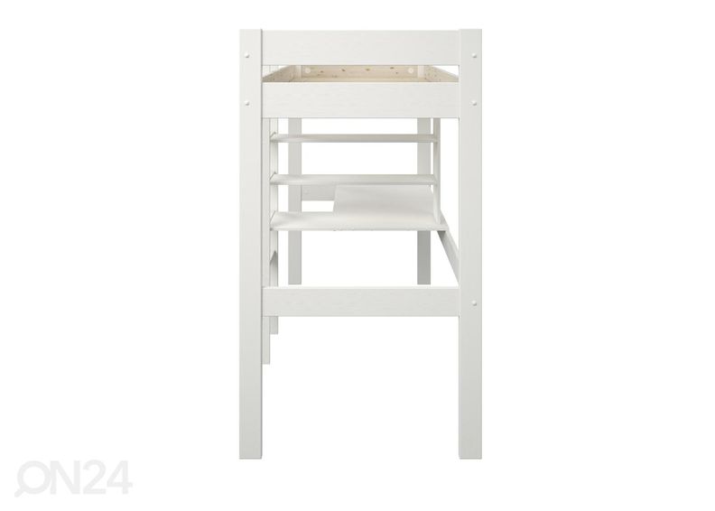 Двухъярусная кровать Robin 90x200 cm со столом и полкой увеличить