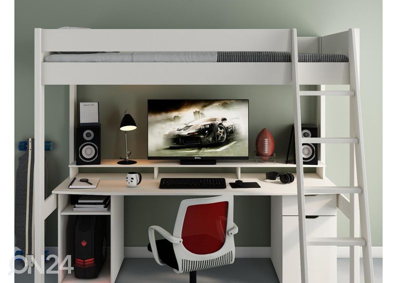 Двухъярусная кровать Robin 90x200 cm с компьютерным столом увеличить