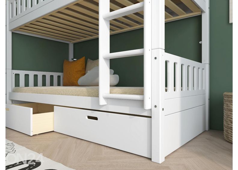 Двухъярусная кровать THUKA Viggo 2-местная с ящиками, белая увеличить