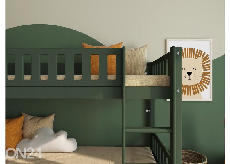 Двухъярусная кровать THUKA Viggo 2-местная с ящиками, зеленая увеличить
