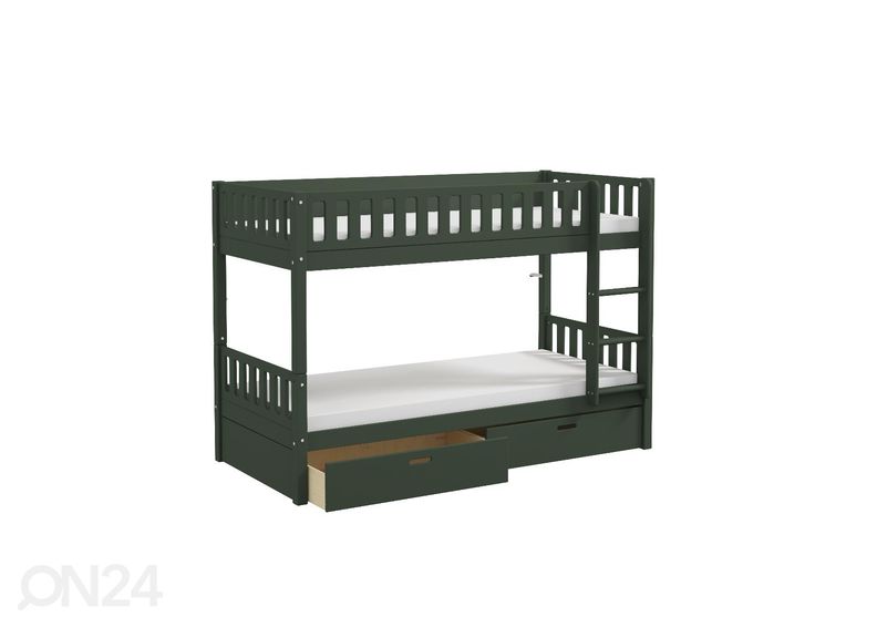 Двухъярусная кровать THUKA Viggo 2-местная с ящиками, зеленая увеличить