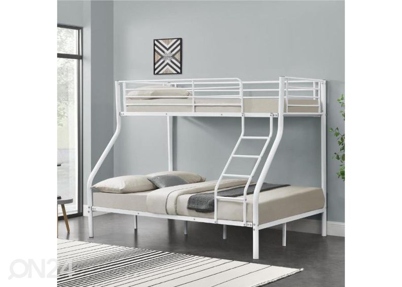 Двухъярусная кровать Trio 140x200/90x200 cm, белый увеличить