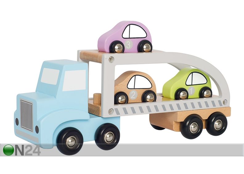 Деревянная машинка с прицепом увеличить