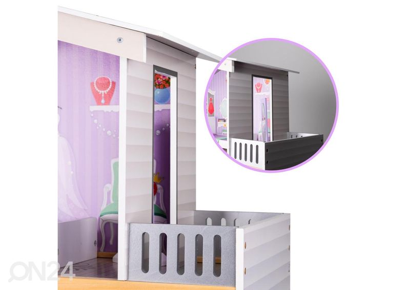 Деревянный кукольный домик + мебель 114 см увеличить