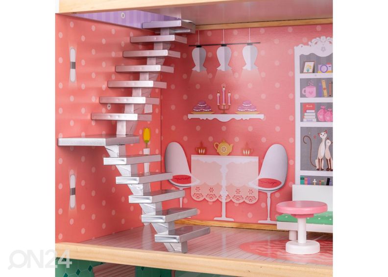 Деревянный кукольный домик + мебель 114 см увеличить