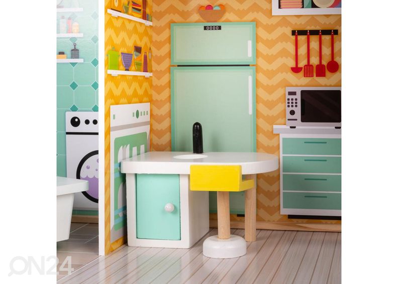 Деревянный кукольный домик + мебель 114 см увеличить